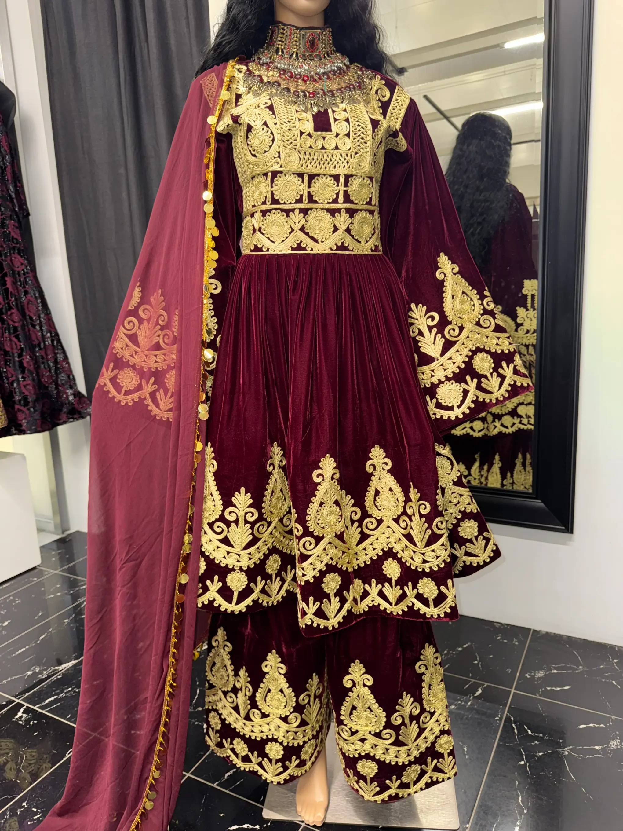 Burgundy Bridal Dress