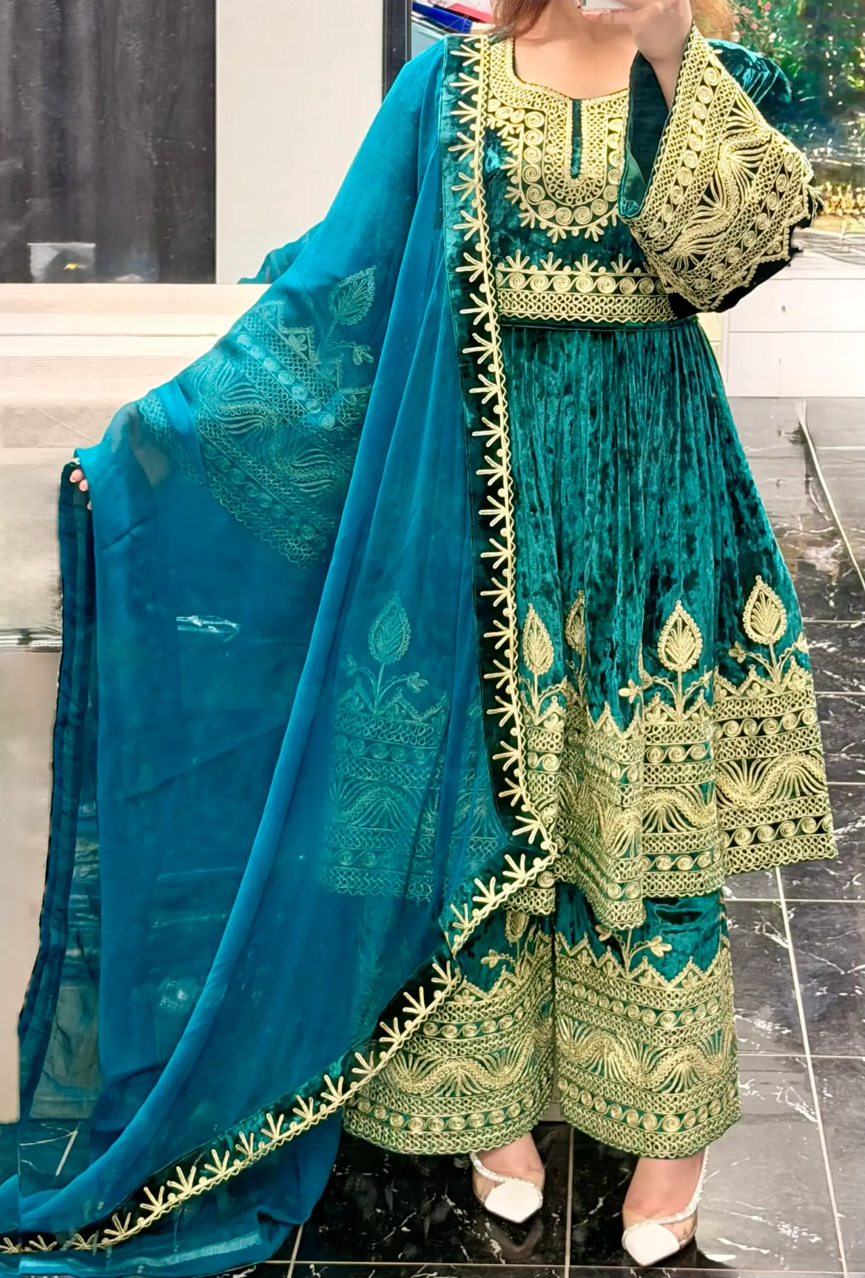 Green Gulabatoon Dress