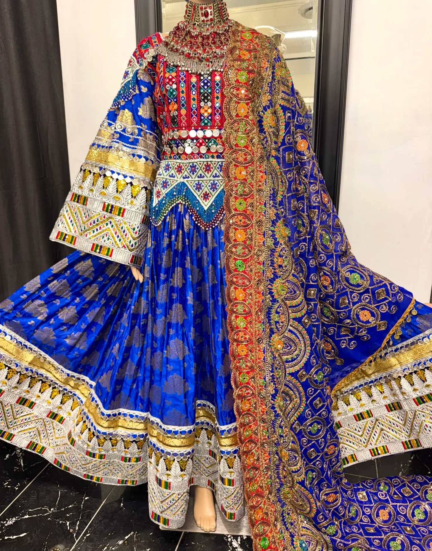 Blue Banaras Bridal Dress
