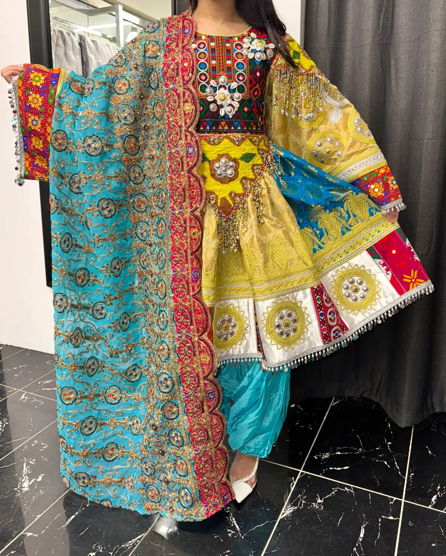 Dual Colour Short Banaras Dress
