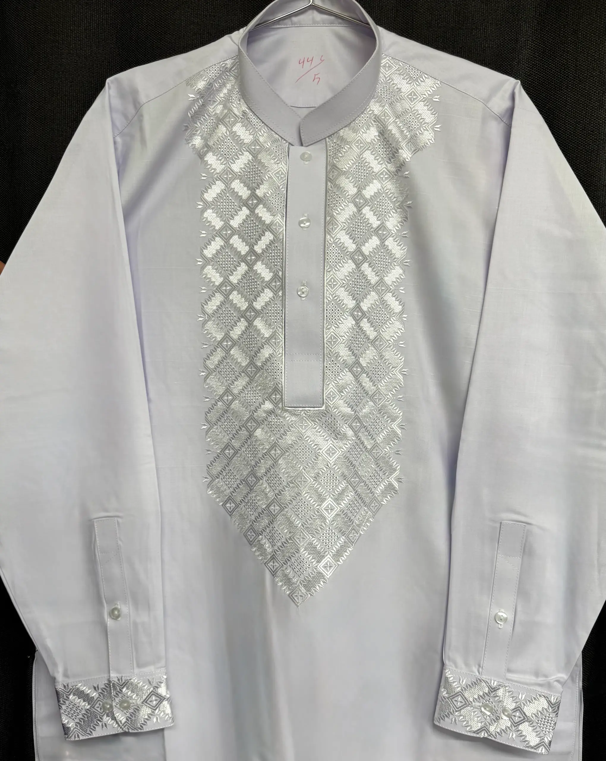 Collared Mens Embroidered Parantoban
